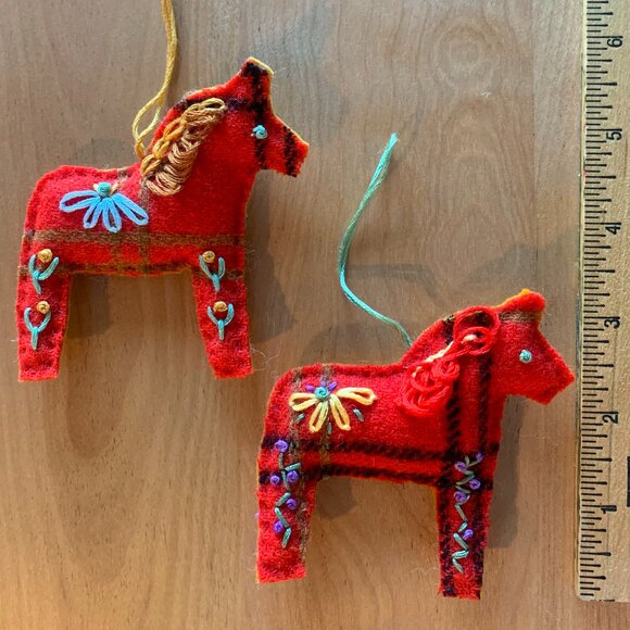 DALA HORSE Hand Embroidered Ornaments. NEW (Lot 10) - Picture 4 of 4
